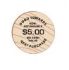 Custom Wooden Nickel -1 Side Imprint - 1 Color